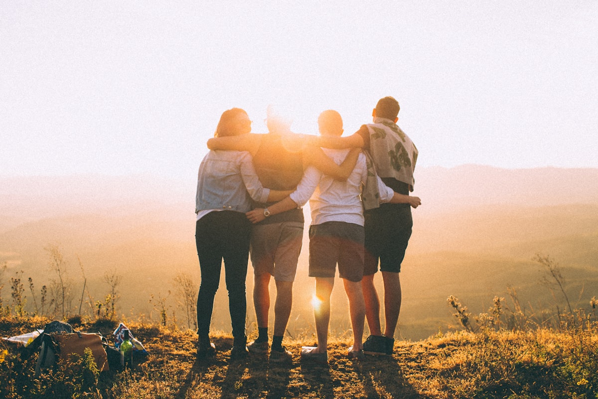 Family and friends together