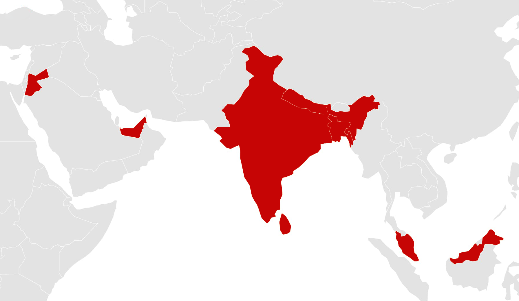 India and the countries where dudigitalglobal provide services